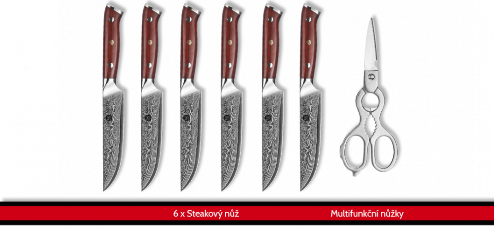 Sada dvanácti kuchařských nožů NAIFU se zásuvným stojanem, ocílkou a nůžkami