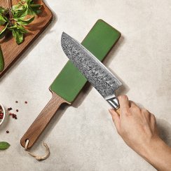 Dvoustranný kožený lapovací (obtahovací) blok – zelená brusná pasta & hladká kůže