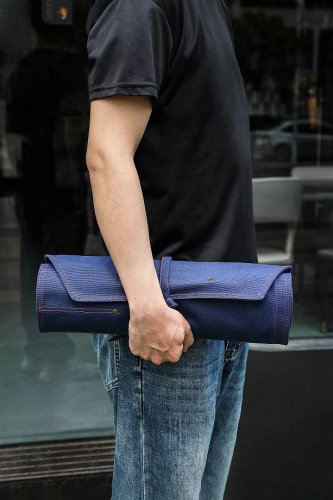 Elegantní rolovací pouzdro na kuchařské nože - Barva: Modrá