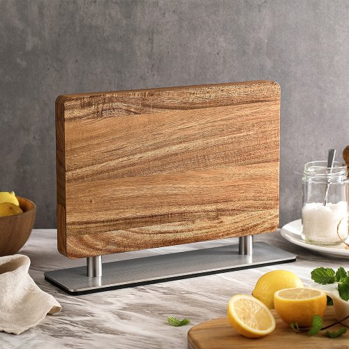 Elegantní oboustranný magnetický stojan na nože se stabilní kovovou základnou