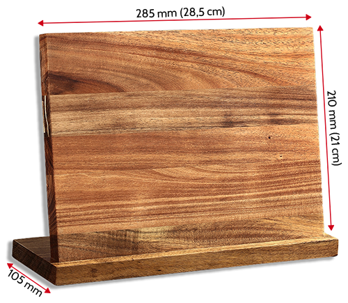 Rozměry magnetického stojanu na nože z akáciového dřeva NAIFU