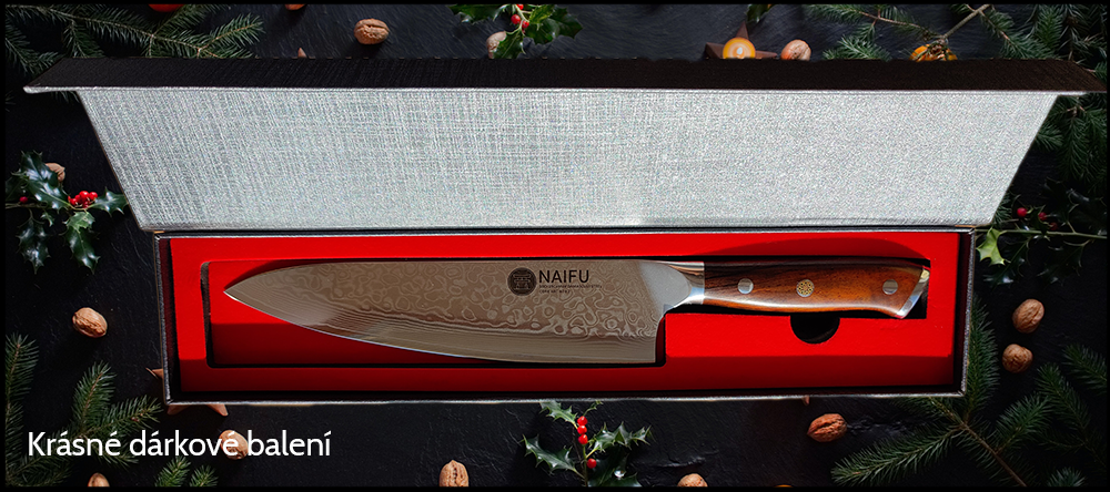 Krásné dárkové balení šéfkuchařského nože NAIFU