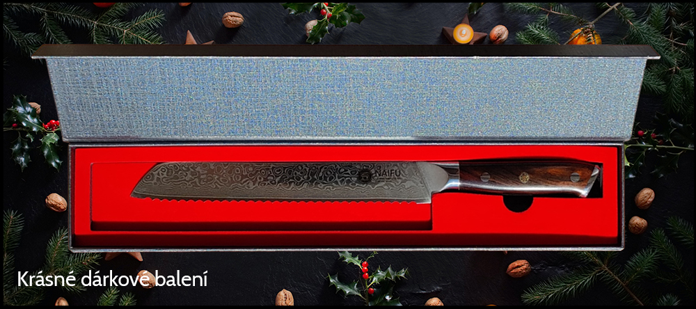 Krásné dárkové balení nože na chléb a pečivo značky NAIFU